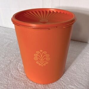 Vintage Tupperware Large Orange Servalier Stacking Nesting Storage Container
